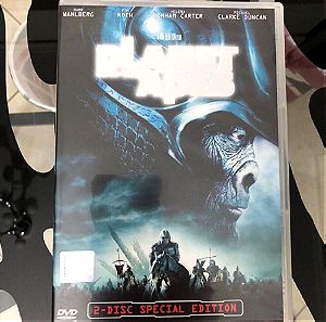 PLANET OF THE APES DOUBLE DVD THE ORIGINAL and TIM BURTON POTA MOVIES used watched only once