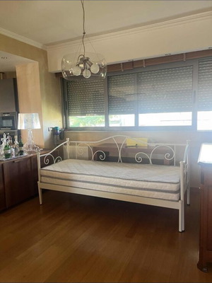 White metal sofa bed with two mattresses like new