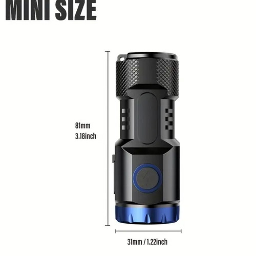 Rechargeable pocket flashlight with side light and 8 led, new