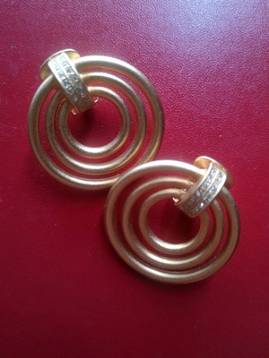 Στρογγυλά σκουλαρίκια Faux bijoux clips χρυσαφί σαν καινούργια
