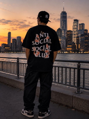 Anti Social Social Club t-shirt used, size L, black