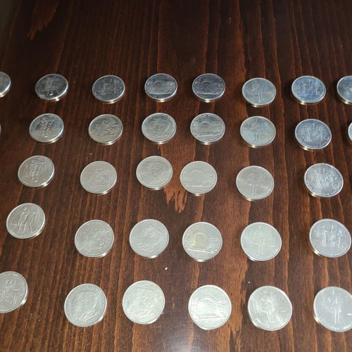 Collectible 500 Drachma coins used, pack of 40, 2000 edition