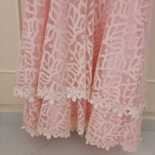 Lace mini dress pink new with adjustable straps