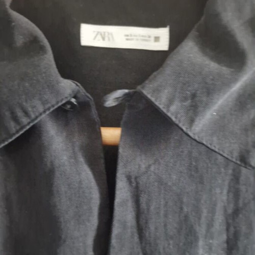 Zara men's short-sleeve shirt black oversized size S like new