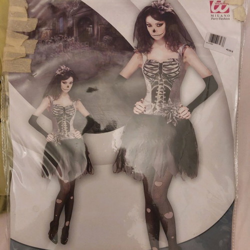 Skeleton bride carnival costume used, size medium