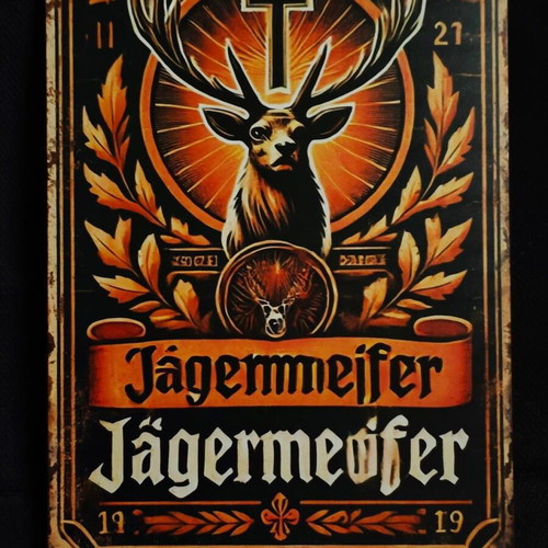 Metal decorative Jägermeister sign like new, vintage design