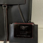 FRNC leather backpack used, black, handmade in Greece with chain wallet