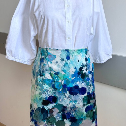Dexter set colorful skirt and linen HM shirt like new