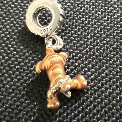 Silver 925 tiger charm new with enamel