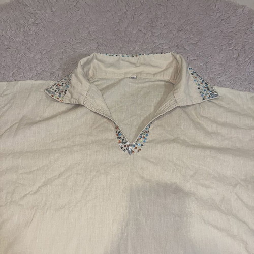 Beige women's blouse with strass like new, XL