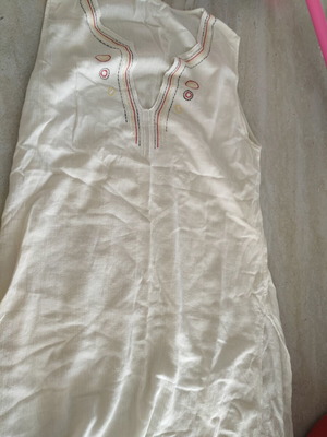 Beach dress used, size S, white, semi-transparent with side cuts