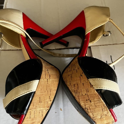 High Heeled Sandals Adam's Shoes used, multicolor, size 37