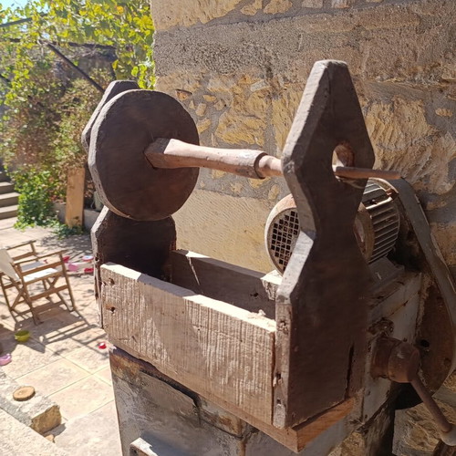 Weaving tool used, old wooden for folk art collection or museum