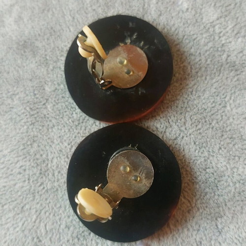 Vintage clips earrings used, multicolored faux bijoux