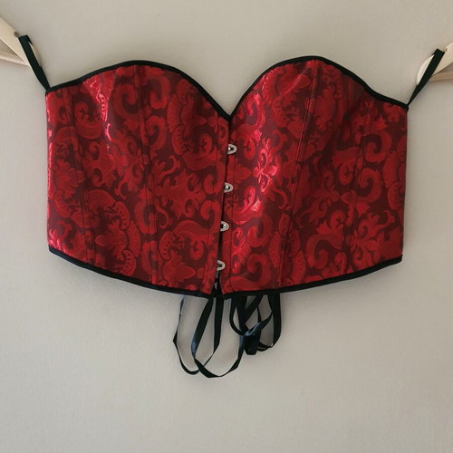 Red Gothic Corset XL/XXL/XXXL like new with floral baroque motif