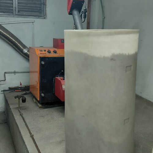 Pellet burner and boiler set