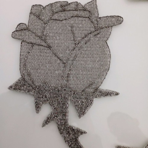Set of 4 Handmade Embroidered Rose Placemats
