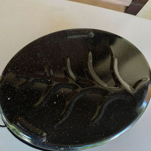 Enamel Roasting Pan USA used, large oval 45x35x13 cm