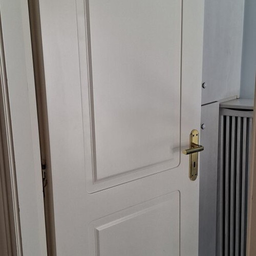 Wooden interior doors used, 3 sliding and 3 hinged