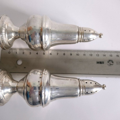 Old salt shakers used with stamp