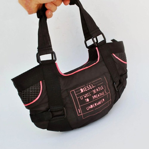 Diesel Vintage Shoulder Bag used, black with pink details Y2K