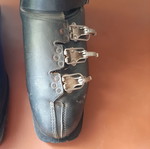 Vintage German leather ski boots used, 1960s