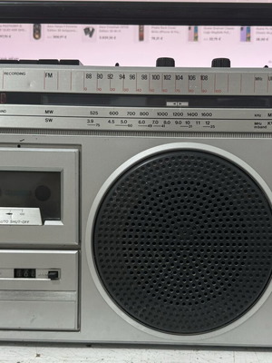 Silver RT335 vintage portable radio cassette player 1980s