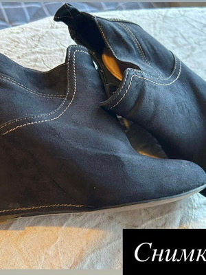 Bershka women's black suede platform boots size 35