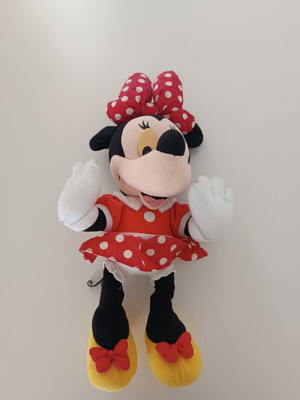 Λούτρινη κούκλα Minnie Mouse με κόκκινο πουά φόρεμα, Disney