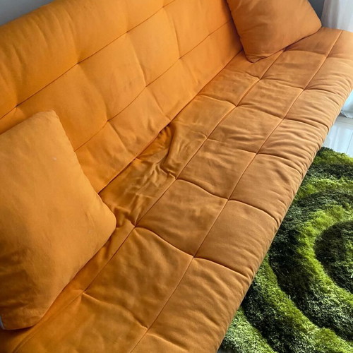 Sofa bed, orange, 122x195 cm