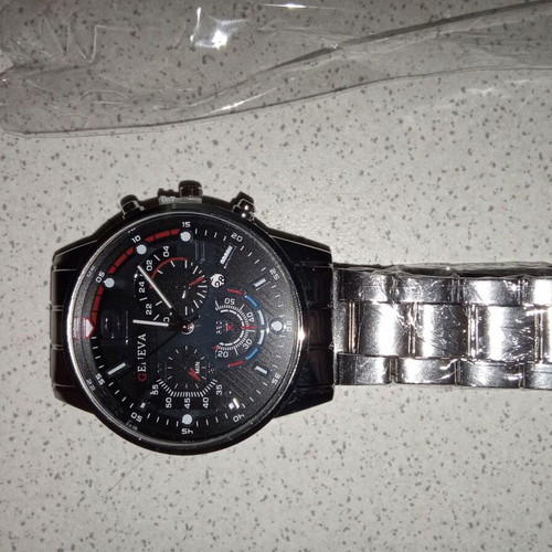 Geneva wristwatch men's new gray metallic