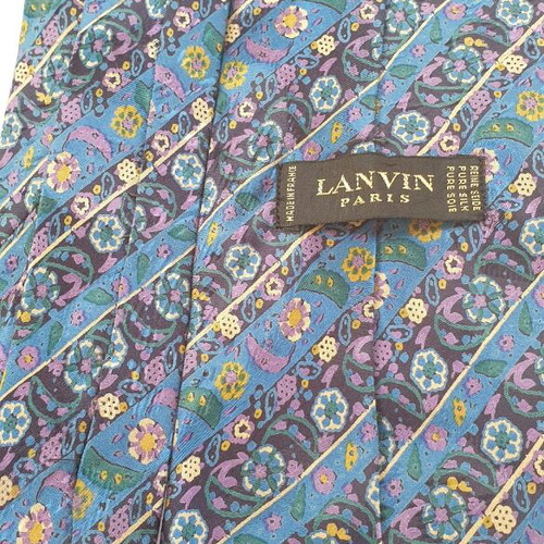 Lanvin men's tie 100% silk new, blue
