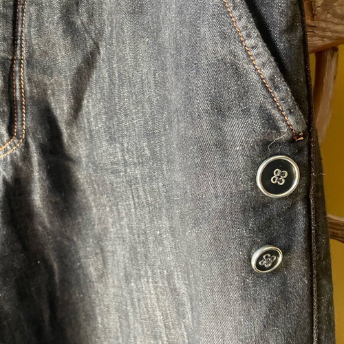 Kenzo black wide jeans like new with detachable straps