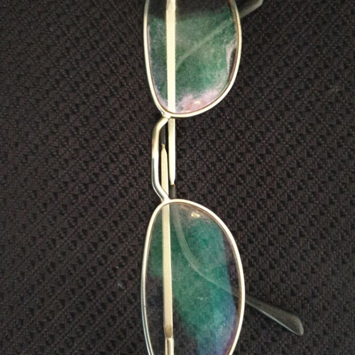 Eye Glasses Myopia Metal Frame With Case Used, Gray