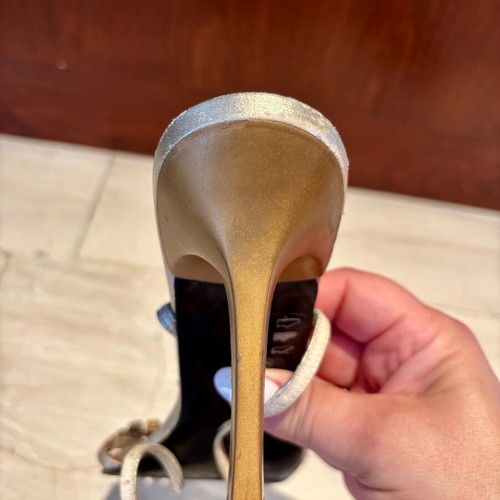 Kalogirou gold sandals with crystals like new, size 39