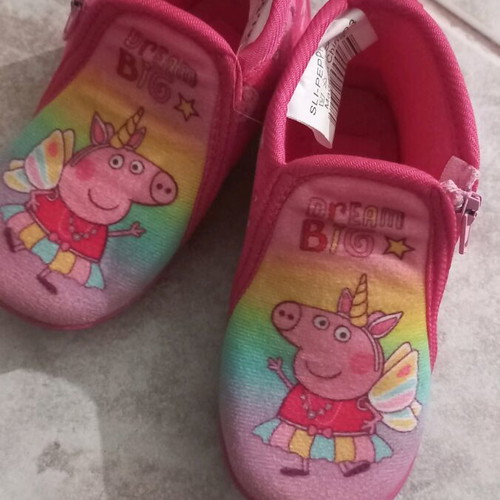 Children's slippers like new, two pairs size 23, pink