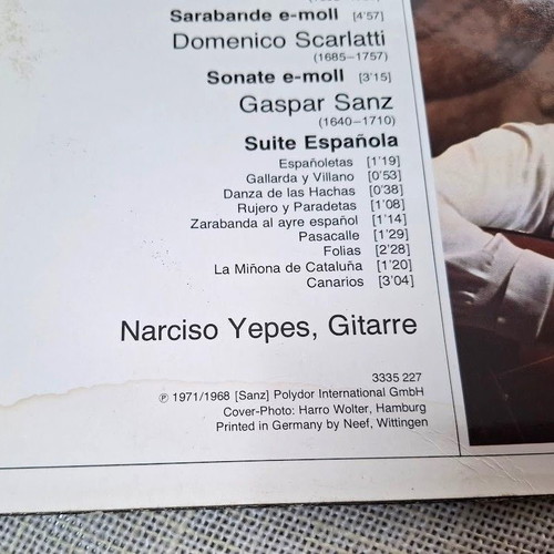 Narciso Yepes Barock Musik LP used, classical music
