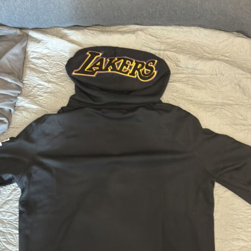 NBA Los Angeles Lakers Stitched Logos Hoodie Size Large New