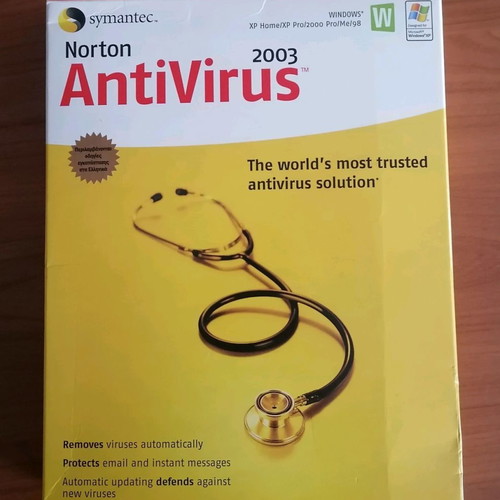 Antivirus protection Norton used with box, CD and book