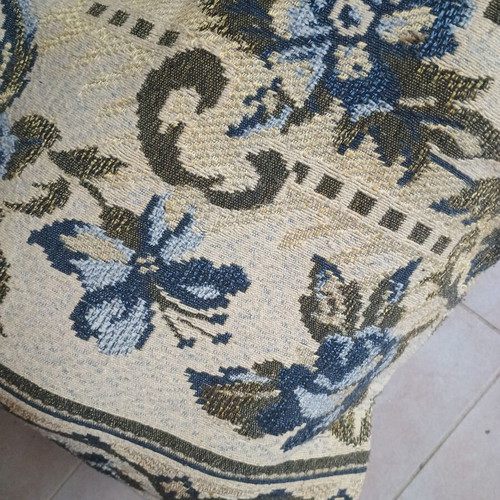 Vintage large rihthari kouverli with embossed floral pattern, used