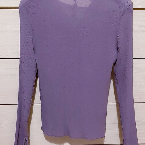 Long-sleeve chiffon top Mango Large purple lilac new
