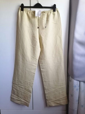 Cargi women's linen pants size L new, yellow