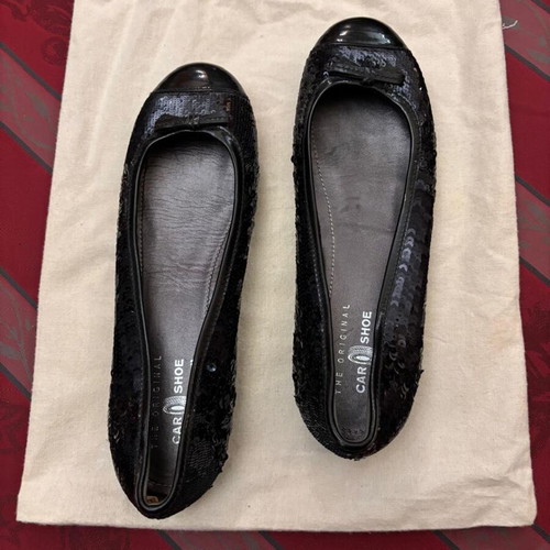 Car Shoe black ballerinas with sequins like new, size 38