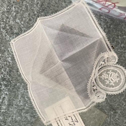 Belgian lace new, handmade from linen fabric