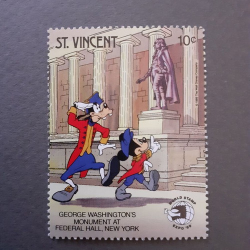 St. Vincent Walt Disney set of 6 stamps, US monuments 1989