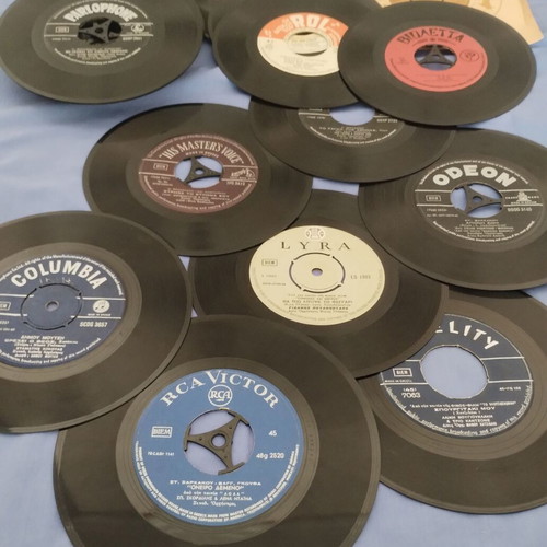 Vinyl 45 RPM records like new, set of 36 with Greek and foreign music