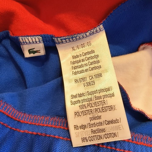 Lacoste Sport Sweat Pants brand new with tags, size XL, red with blue stripes