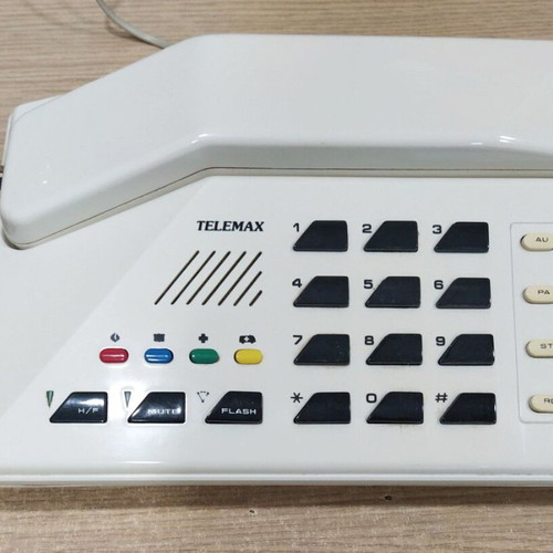 Telemax Vintage Wired Telephone White Cream Like New