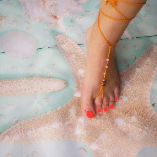 Barefoot jewelry for feet new orange