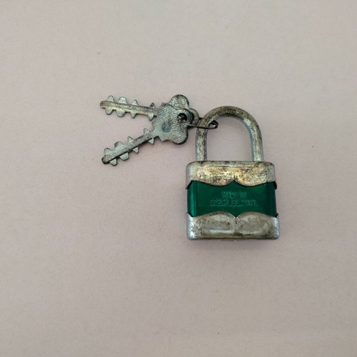 Duplo 35 Tokoz1 vintage padlock with keys, made in Czechoslovakia